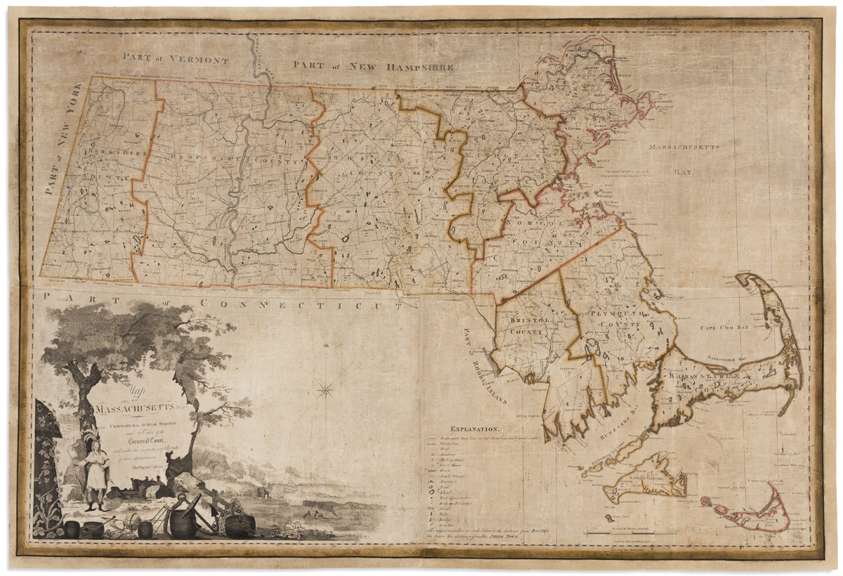 (MASSACHUSETTS.) Carleton, Osgood. Map of Massachusetts Proper.
